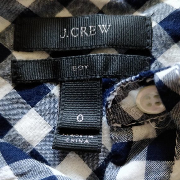 J Crew Classic Fit Boy Shirt in Gingham Plaid Button Up Relaxed 0 Extra … - Picture 5 of 6